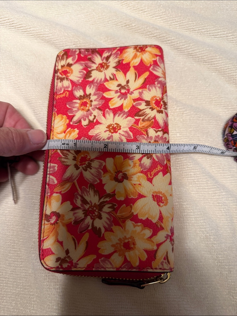 Coach Floral Zip Wallet - Pink, Yellow, Cream - Picture 4 of 5